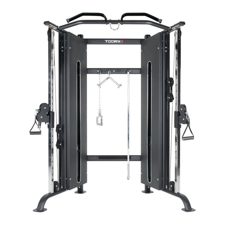 Toorx Csx 3000 dual pulley cable cross station with double steel weight stack 80 kg each.