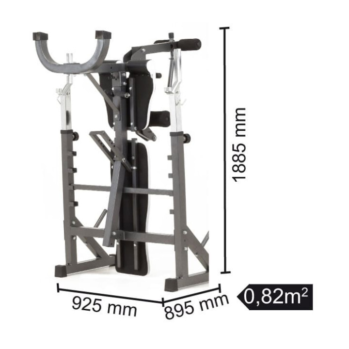 Panca porta-bilanciere Toorx Wbx 90 richiudibile con leg extension e arm curl
