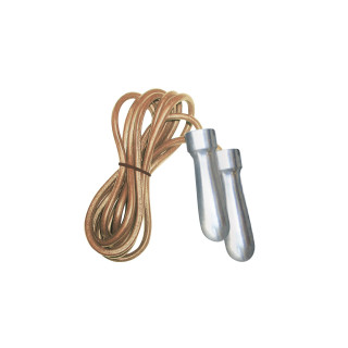 Corda da salto in pelle professionale con manopole heavy in acciaio cromato Toorx