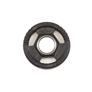 Tri Grip Olympic disc in Toorx rubberized cast iron with flared stainless steel bushing