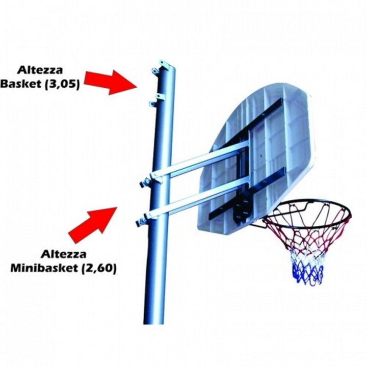 Impianto Basket e Minibasket monopalo zavorrato trasportabile