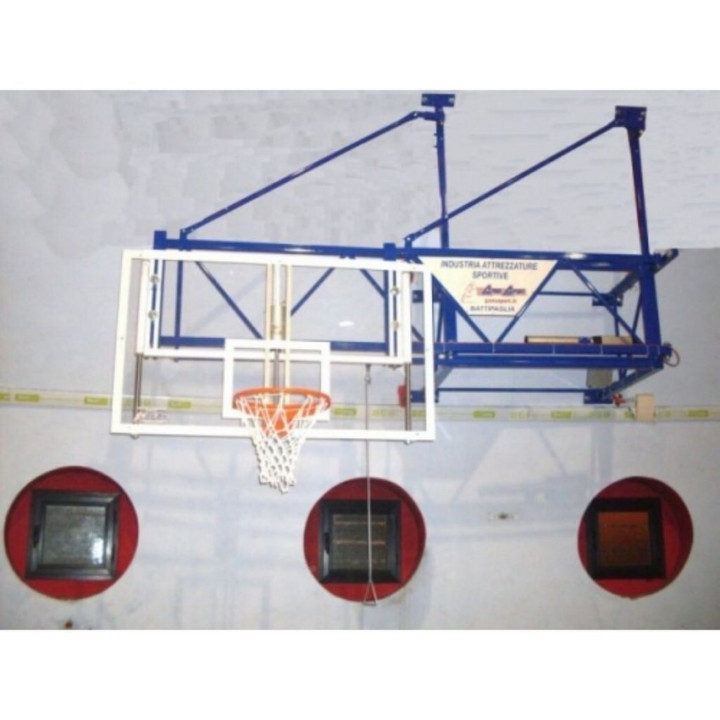 Impianto Basket a muro accostabile a parete con sbalzo fino a cm 300