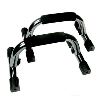 Pair of metal push-up stands with Toorx 'soft touch' handle