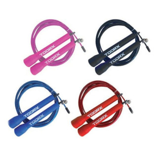 Steel fast skipping rope with red plastic knobs Toorx