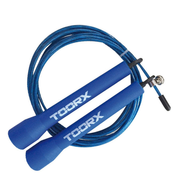 Steel fast skipping rope with red plastic knobs Toorx