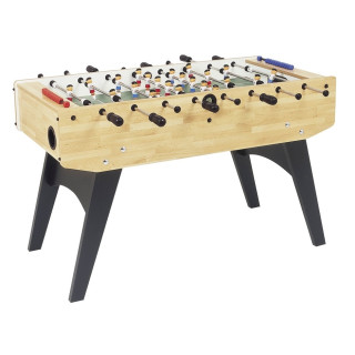 Garlando F-20 maple table football with protruding rods and folding legs