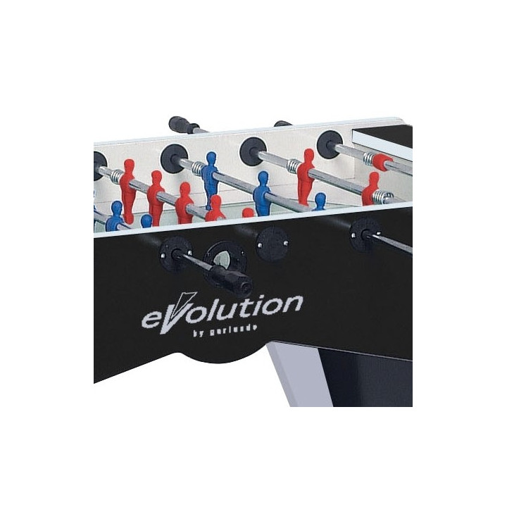 Garlando Foldy Evolution table football with protruding rods and folding legs