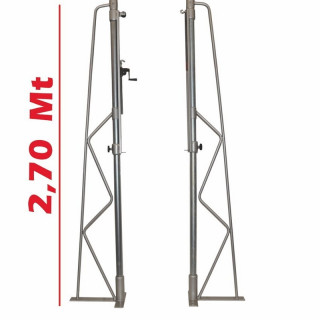 Transportable trellis volleyball system with T base