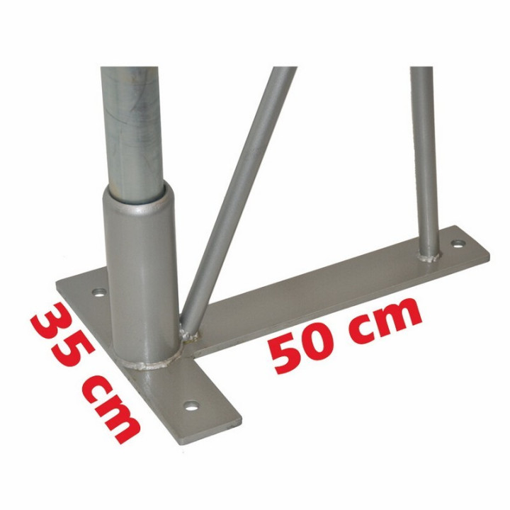 Transportable trellis volleyball system with T base