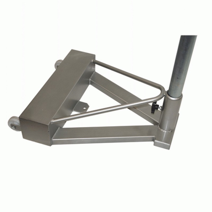 Volleyball system with weighted base transportable with wheels