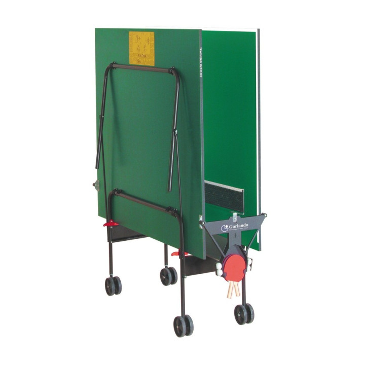 Garlando Training indoor table tennis with green surface wheels for indoors