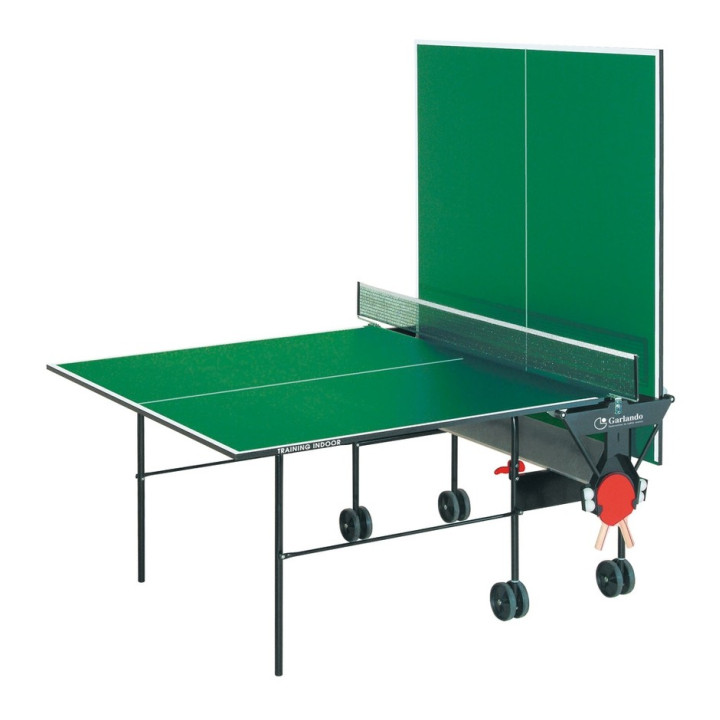 Garlando Training indoor table tennis with green surface wheels for indoors