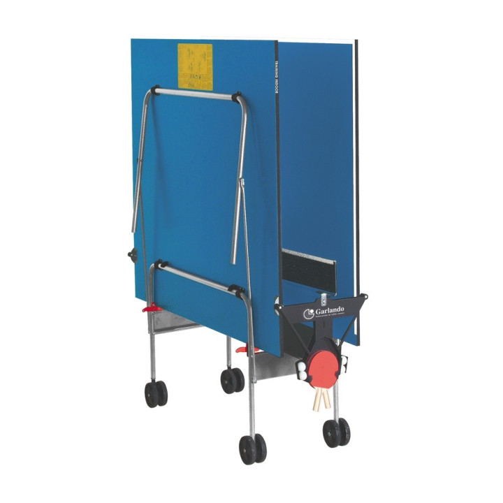 Garlando Training indoor table tennis with blue floor wheels for indoors