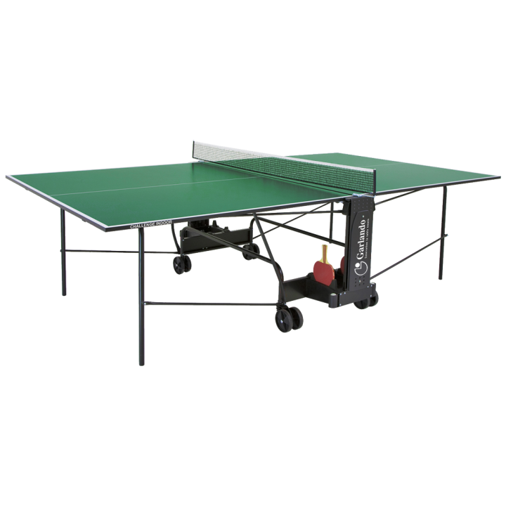 Garlando Challenge table tennis with green wheels for indoor use