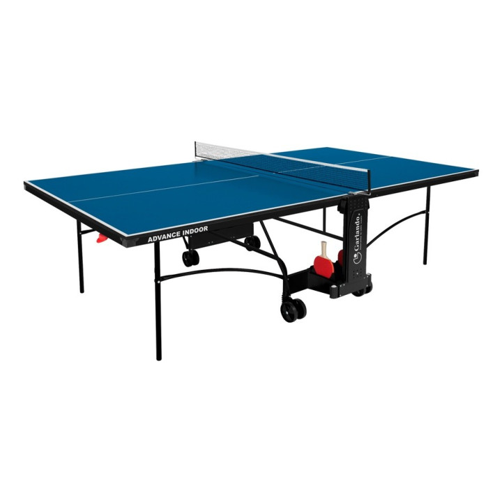 Garlando Advance Indoor table tennis with blue wheels for indoor use