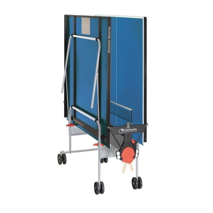 Garlando Training Outdoor table tennis with blue floor wheels for outdoors