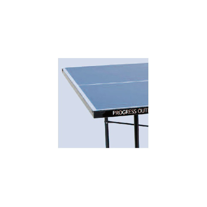 Garlando Progress Outdoor table tennis with blue floor wheels for outdoor use