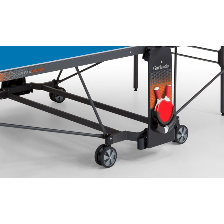 Tennis da tavolo Garlando Champion Outdoor con ruote piano blu per esterno