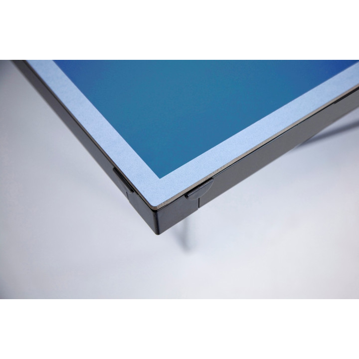 Garlando Master Outdoor table tennis with blue floor wheels for outdoor use