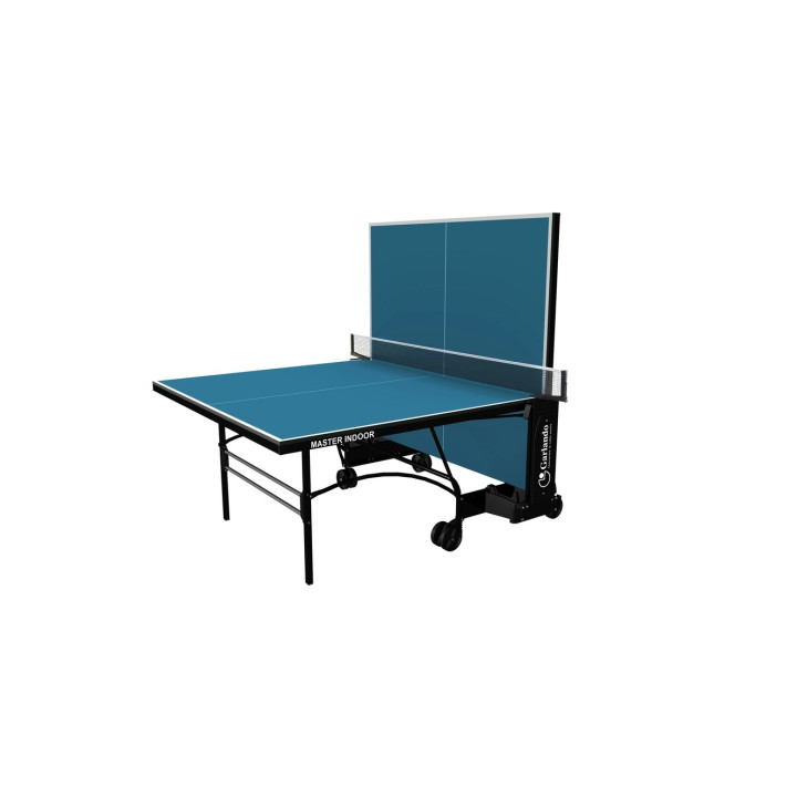 Garlando Master Outdoor table tennis with blue floor wheels for outdoor use