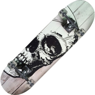 Skateboard Nextreme Tribe Pro White Skull tavola bianca e ruote trasparenti
