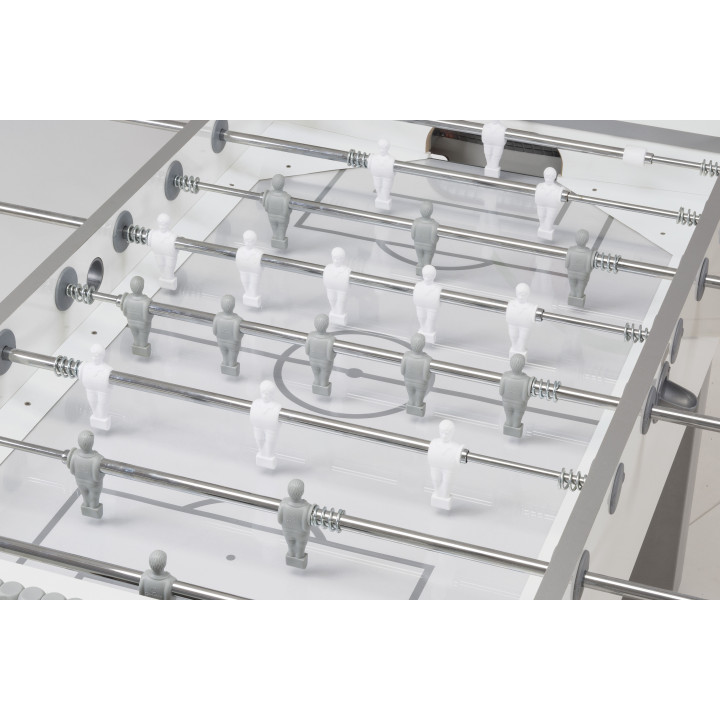 Garlando G-500 pure white table football with recessed rods