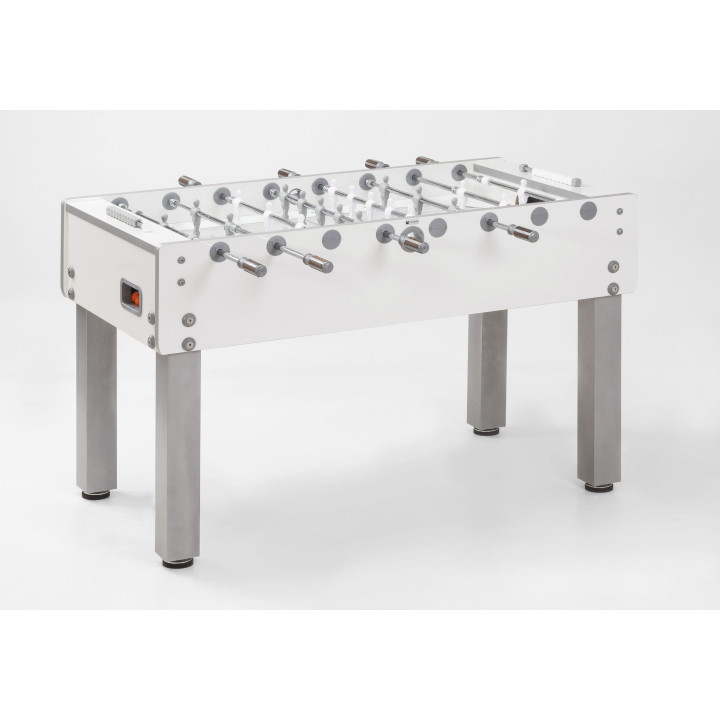 Garlando G-500 pure white table football with recessed rods