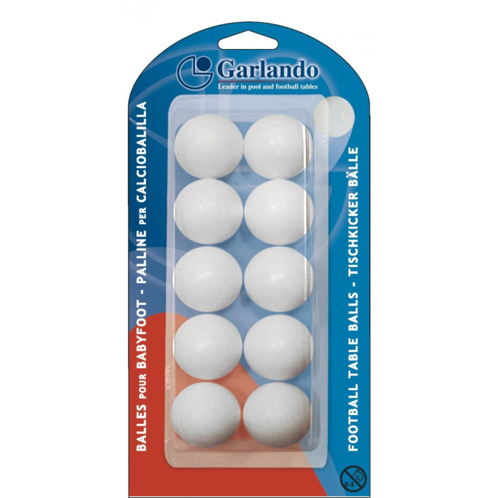 Blister of 10 standard white Garlando balls