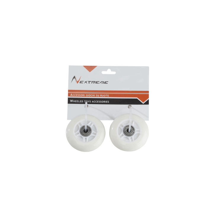 Coppia ruote bianche diametro 76 mm PU con cuscinetti ABEC7 e luci di sicurezza per waveboard Urban Wave Nextreme