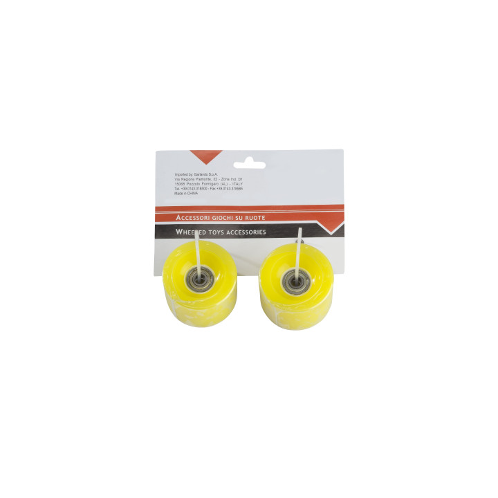 Pair of yellow wheels 60x45 mm PU with ABEC7 bearings for skateboards with polypropylene/abs deck Nextreme