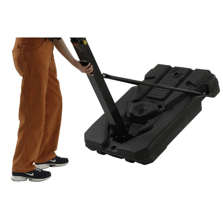 Transportable basketball system with MDF backboard and ballasted base