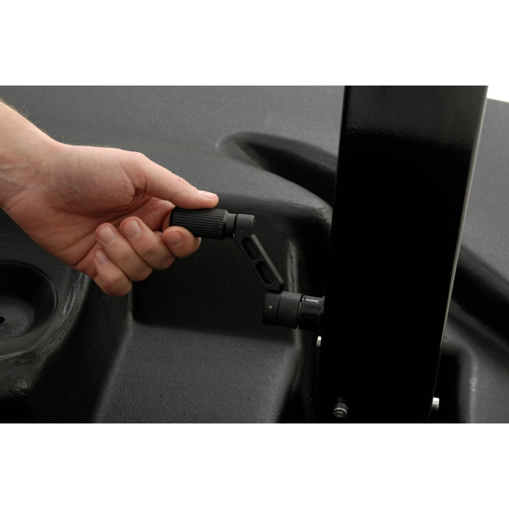 Transportable basketball system with MDF backboard and ballasted base