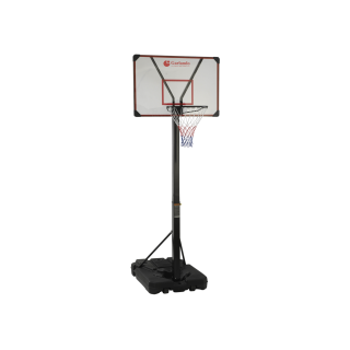 Transportable basketball system with MDF backboard and ballasted base