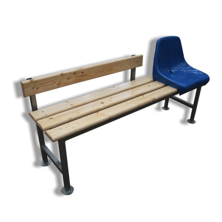 Bench for tennis athletes with ABS seat shell
