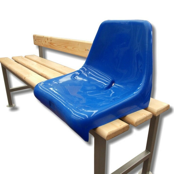 Bench for tennis athletes with ABS seat shell
