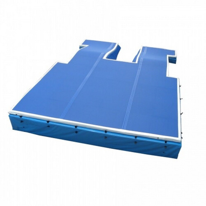 Pole vault fall area complete with nail-proof mat