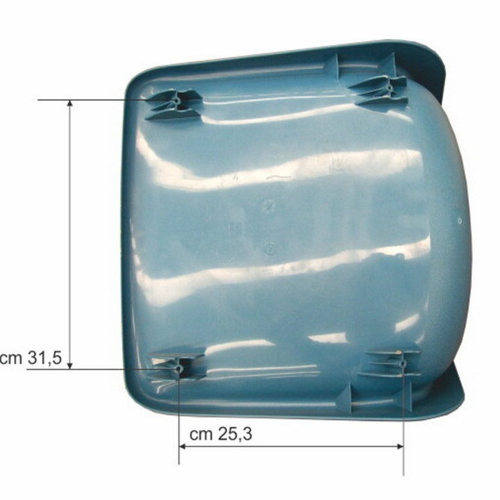 Monobloc seat with high backrest for courtside benches