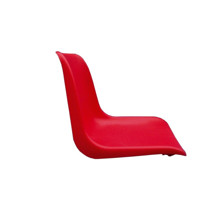 Monobloc seat with high backrest for courtside benches