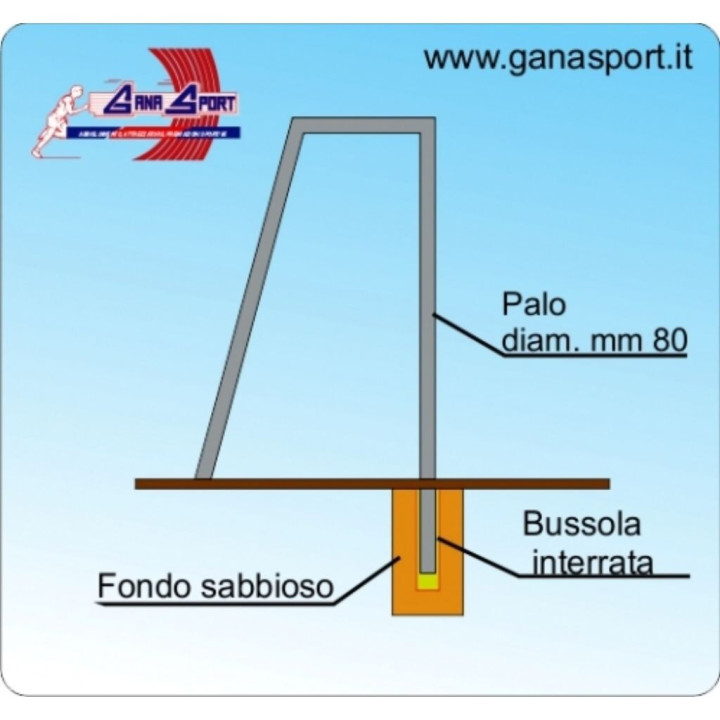 Pair of Beach Soccer goals 5.50x2.20 meters in steel