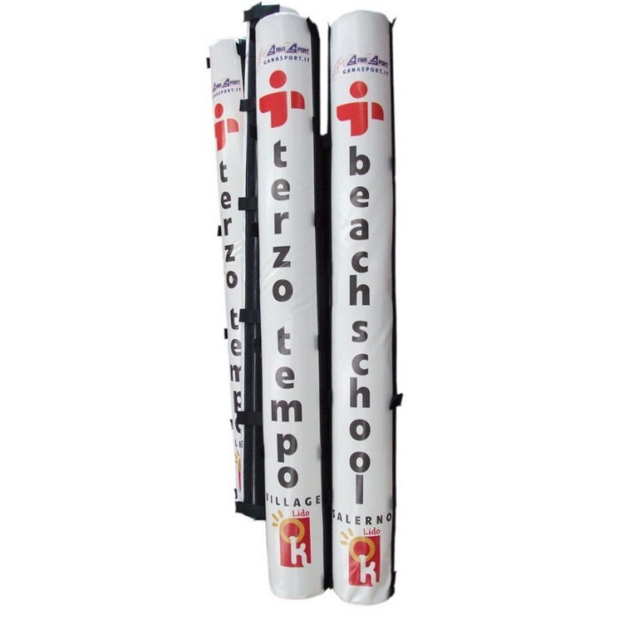 Safety guards for single-pole volleyball and beach volleyball facilities