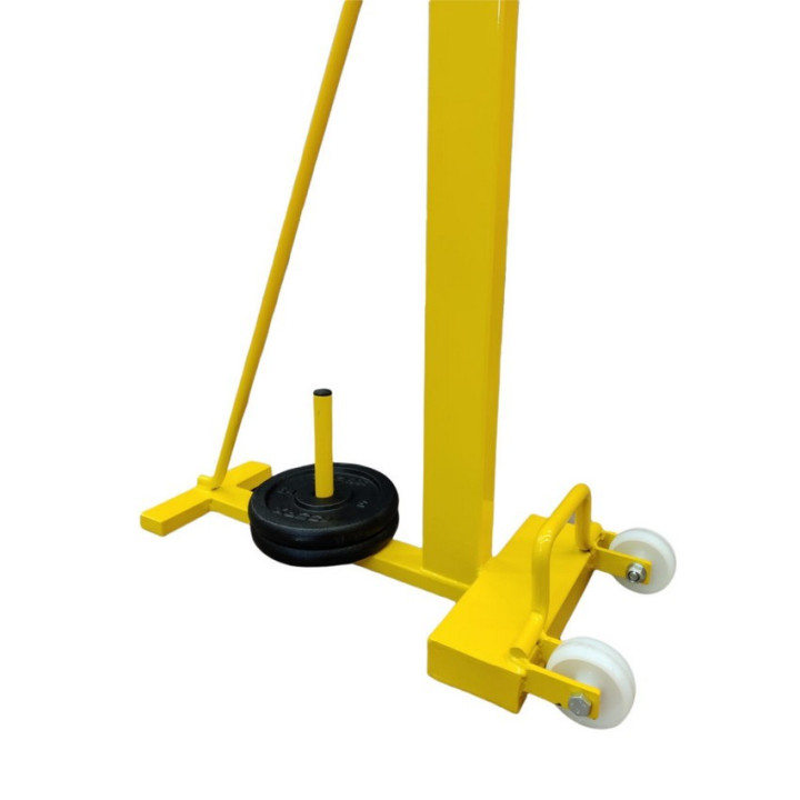 Professional ballast badminton system with wheels