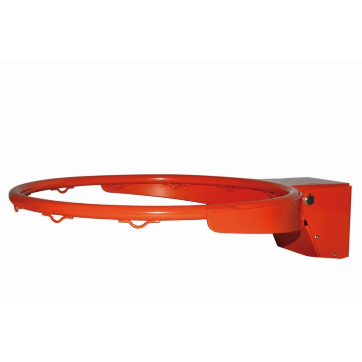 Regulation reclining steel basketball hoop compliant with FIBA standards