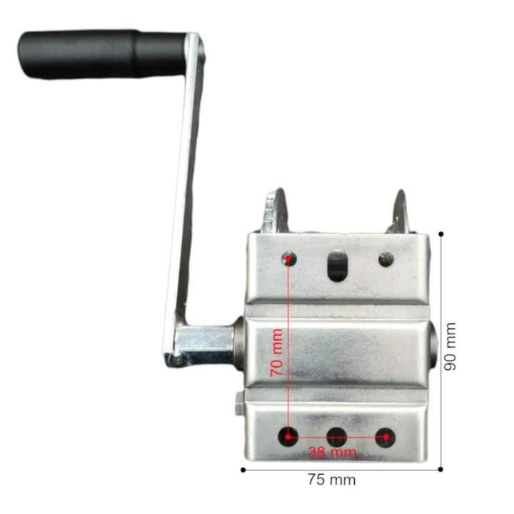 Galvanized steel net tightening winch for beach volleyball and beach tennis systems