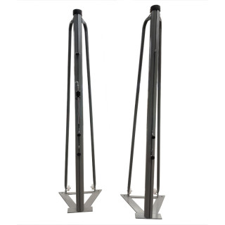 Volleyball system with aluminum trellis with V base