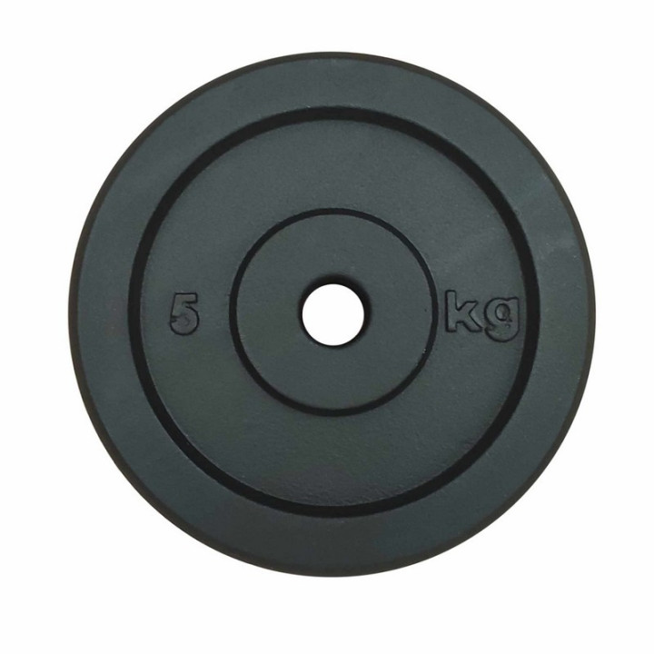 Painted cast iron disc for lifting 5 kg weights - 25 mm hole