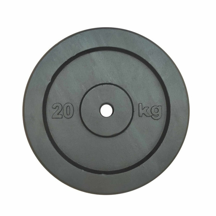 Painted cast iron disc for lifting weights of 20 kg - 25 mm hole