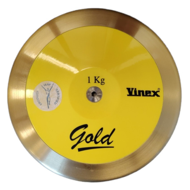 Steel competition throwing disc 1 Kg Vinex Gold WOCP IAAF approved