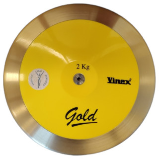 Steel competition throwing disc 2 Kg Vinex Gold WOCP IAAF approved