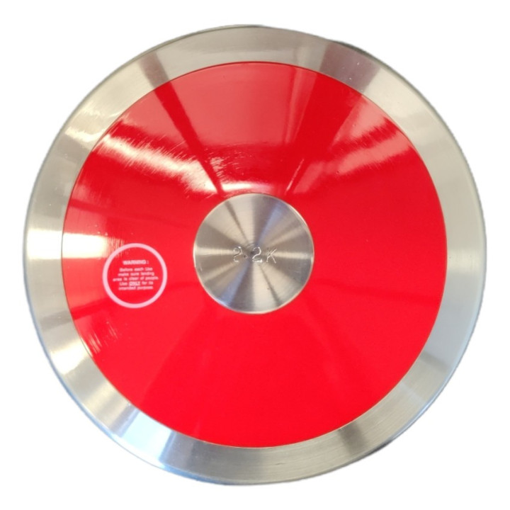 Throwing disc with adjustable weight from 1,750 kg to 2.20 kg