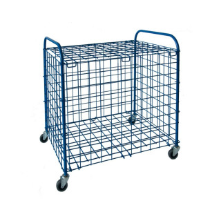 Foldable steel ball basket with wheels. Ball trolley